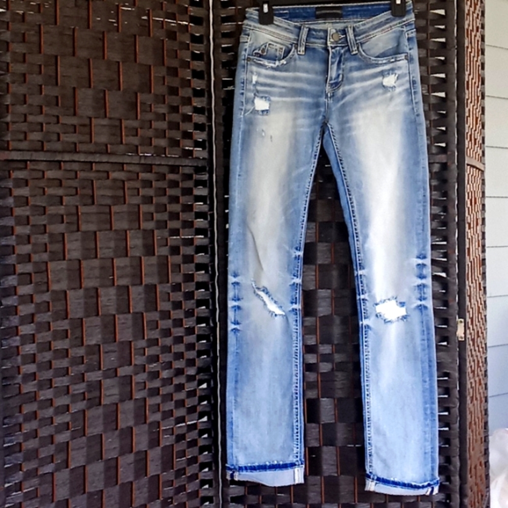 Womens Buckle Black ankle straight fit no. 53 jeans size 24